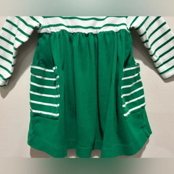 Hanna Andersson Christmas Winter Green White Peppermint Dress, 12-18 Months - Picture 4 of 14